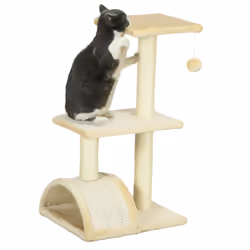 PawHut 72cm Cat Tree Climbing Tower with Sisal Scratching Post - Cream White - Additional view 7