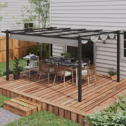 Outsunny 4 x 3(m) Aluminium Pergola Gazebo Garden Shelter w/ Retractable Roof - Additional view 7