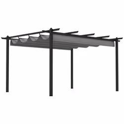 Outsunny 4 x 3(m) Aluminium Pergola Gazebo Garden Shelter w/ Retractable Roof - Additional view 8