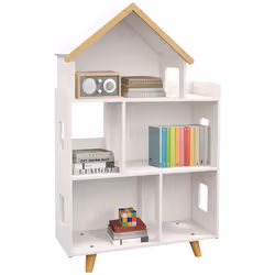 ZONEKIZ 3 Tier Toy Storage Shelf w/ Six Cubes, for Playroom, Bedroom - White