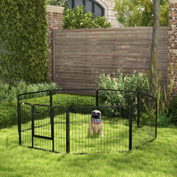 Pawhut Pet Pen Guinea Dog Pig Puppy Playpen Play House Steel Hutch Metal Black