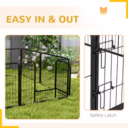 Pawhut Pet Pen Guinea Dog Pig Puppy Playpen Play House Steel Hutch Metal Black - Additional view 4
