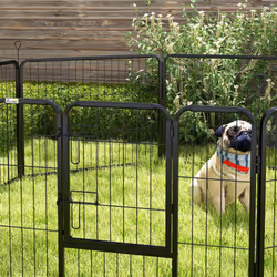 Pawhut Pet Pen Guinea Dog Pig Puppy Playpen Play House Steel Hutch Metal Black - Additional view 6