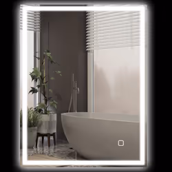 HOMCOM Illuminated Bathroom Mirror with LED Lights 3 Colours Defogging Film
