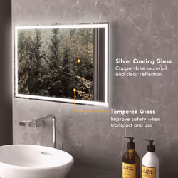 HOMCOM Illuminated Bathroom Mirror with LED Lights 3 Colours Defogging Film - Additional view 4