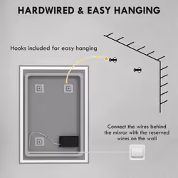 HOMCOM Illuminated Bathroom Mirror with LED Lights 3 Colours Defogging Film - Additional view 5