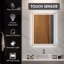 HOMCOM Illuminated Bathroom Mirror with LED Lights 3 Colours Defogging Film - Additional view 6