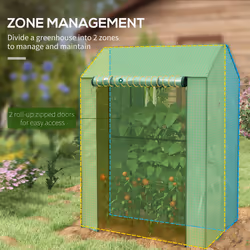 Outsunny Greenhouse with 2 Roll-up Doors and Vent Holes, 100x80x150cm
