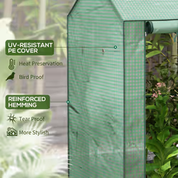 Outsunny Greenhouse with 2 Roll-up Doors and Vent Holes, 100x80x150cm