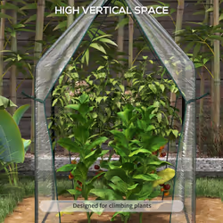 Outsunny Tomato Greenhouse with 2 Zipped Doors, Outdoor Green House, Clear