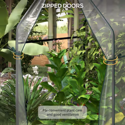 Outsunny Tomato Greenhouse with 2 Zipped Doors, Outdoor Green House, Clear - Additional view 4