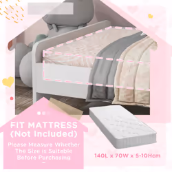 ZONEKIZ Unicorn-Designed Toddler Bed, Kids Bedroom Furniture - White - Additional view 6