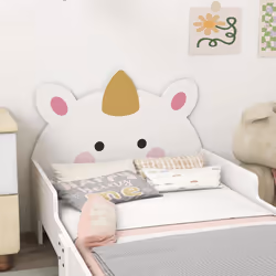 ZONEKIZ Unicorn-Designed Toddler Bed, Kids Bedroom Furniture - White - Additional view 7