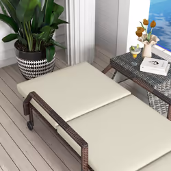 Outsunny Rattan Wicker Chaise Sun Lounger Garden w/ Adjustable Backrest & Wheels - Additional view 6
