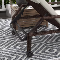 Outsunny Rattan Wicker Chaise Sun Lounger Garden w/ Adjustable Backrest & Wheels - Additional view 7
