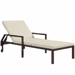 Outsunny Rattan Wicker Chaise Sun Lounger Garden w/ Adjustable Backrest & Wheels - Additional view 8