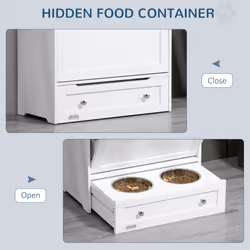 PawHut Pet Feeder Station, Dog Cat Food Storage Feeding Station, Food Cabinet - Additional view 4