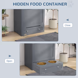 PawHut Pet Feeder Station, Dog Cat Food Storage Feeding Station, Food Cabinet - Additional view 4