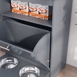 PawHut Pet Feeder Station, Dog Cat Food Storage Feeding Station, Food Cabinet - Additional view 6