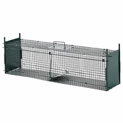 PawHut Two-Door Live Cage, Trap for Small Animal, Easy Setup - Dark Green