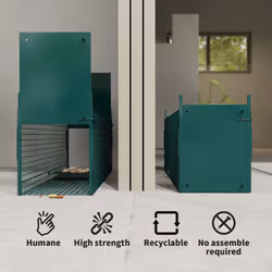 PawHut Two-Door Live Cage, Trap for Small Animal, Easy Setup - Dark Green - Additional view 5