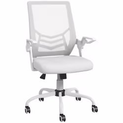 Vinsetto Mesh Swivel Office Chair Task Computer Chair w/ Lumbar Support, White