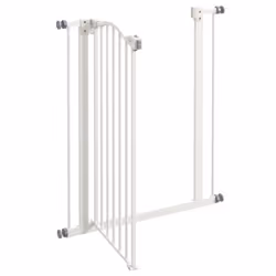 PawHut 74-80cm Adjustable Metal Pet Gate Safety Barrier w/ Auto-Close Door White - Additional view 5