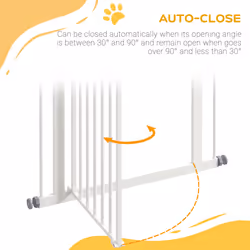 PawHut 74-80cm Adjustable Metal Pet Gate Safety Barrier w/ Auto-Close Door White - Additional view 7