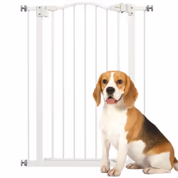 PawHut 74-80cm Adjustable Metal Pet Gate Safety Barrier w/ Auto-Close Door White - Additional view 8