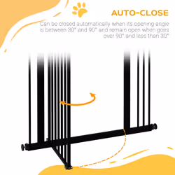 PawHut 74-87cm Adjustable Metal Pet Gate Safety Barrier w/ Auto-Close Door Black - Additional view 7