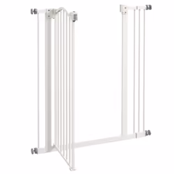PawHut 74-87cm Adjustable Metal Pet Gate Safety Barrier w/ Auto-Close Door White - Additional view 5