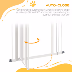 PawHut 74-87cm Adjustable Metal Pet Gate Safety Barrier w/ Auto-Close Door White - Additional view 7