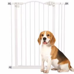 PawHut 74-87cm Adjustable Metal Pet Gate Safety Barrier w/ Auto-Close Door White - Additional view 8