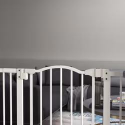 PawHut 74-94cm Adjustable Metal Pet Gate Safety Barrier w/ Auto-Close Door White - Additional view 6