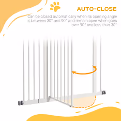 PawHut 74-94cm Adjustable Metal Pet Gate Safety Barrier w/ Auto-Close Door White - Additional view 7