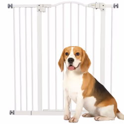 PawHut 74-94cm Adjustable Metal Pet Gate Safety Barrier w/ Auto-Close Door White - Additional view 8