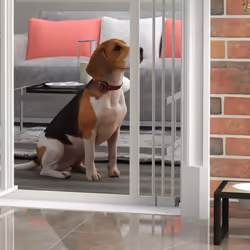 PawHut 74-100cm Adjustable Metal Pet Gate Safety Barrier w/Auto-Close Door White - Additional view 6