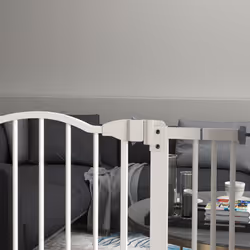 PawHut 74-80cm Adjustable Metal Pet Gate Safety Barrier w/ Auto-Close White - Additional view 5