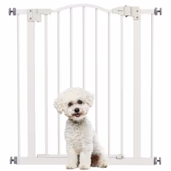 PawHut 74-80cm Adjustable Metal Pet Gate Safety Barrier w/ Auto-Close White - Additional view 8