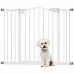 PawHut 74-100cm Adjustable Metal Pet Gate Safety Barrier w/ Auto-Close White - Additional view 8