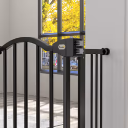 PawHut 74-100cm Adjustable Metal Pet Gate Safety Barrier w/ Auto-Close Black - Additional view 5