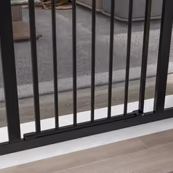 PawHut 74-100cm Adjustable Metal Pet Gate Safety Barrier w/ Auto-Close Black - Additional view 6