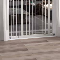 PawHut 74-94cm Adjustable Metal Pet Gate Safety Barrier w/ Auto-Close White - Additional view 6