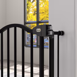 PawHut 74-94cm Adjustable Metal Pet Gate Safety Barrier w/ Auto-Close Black - Additional view 5