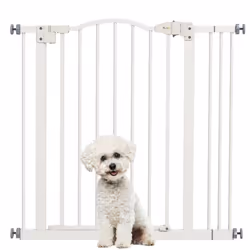 PawHut 74-87cm Adjustable Metal Pet Gate Safety Barrier w/ Auto-Close White - Additional view 8