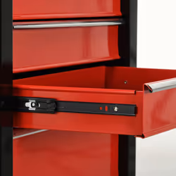 HOMCOM 5-Drawer Lockable Steel Tool Storage Cabinet Wheels Handle 2 Keys Red - Additional view 7