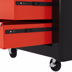 HOMCOM 5-Drawer Tool Chest Steel Lockable Tool Storage Cabinet w/ Wheels Red - Additional view 6