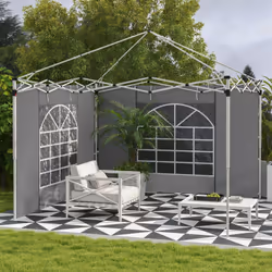 Outsunny 3x3(m) or 3x6m Pop Up Gazebo Side Panels Replacement, 2 Pack, Grey