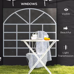Outsunny 3x3(m) or 3x6m Pop Up Gazebo Side Panels Replacement, 2 Pack, Black - Additional view 4