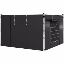Outsunny 3x3(m) or 3x6m Pop Up Gazebo Side Panels Replacement, 2 Pack, Black - Additional view 8